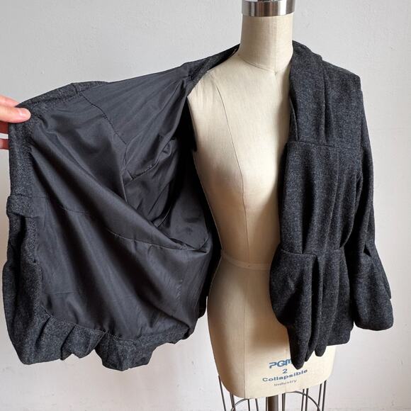 JARBO 100% Wool Ruffled Open Front Cardigan - Picture 9 of 11